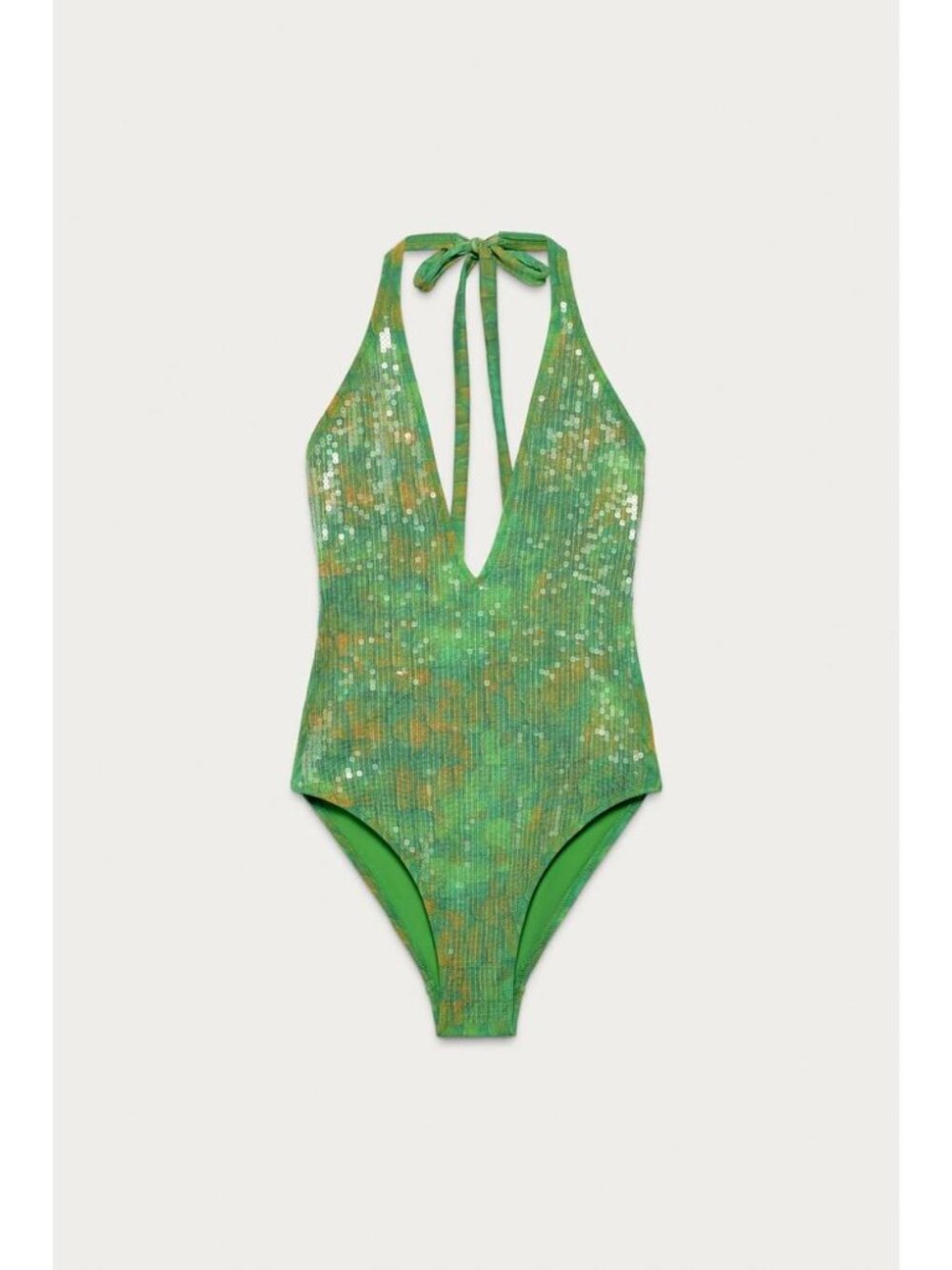 ZARA MARISA BERENSON X ZARA SEQUIN HALTER SWIMSUIT